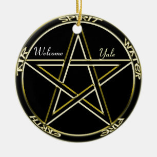 Spirit, Air, Fire Pentagram Tree Ornament