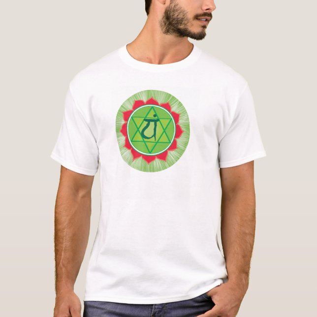 Spirit Anahata Chakra Men's Basic T-Shirt, White T-Shirt (Front)