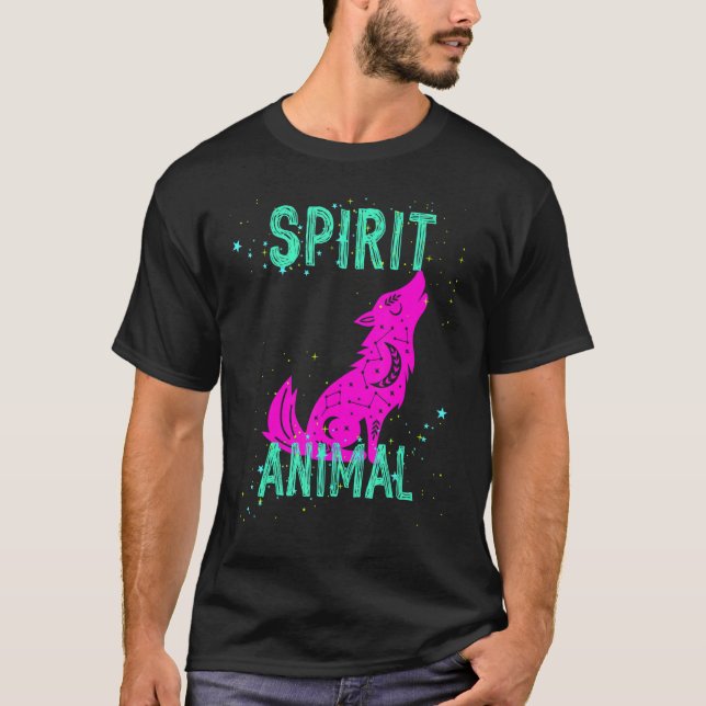 Spirit Animal Celestial Wolf Animals Comfort Cute  T-Shirt (Front)