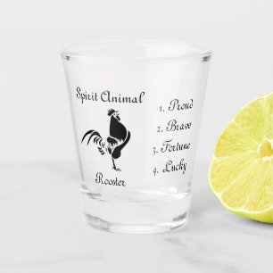 Spirit Animal Rooster Silhouette Shot Glass