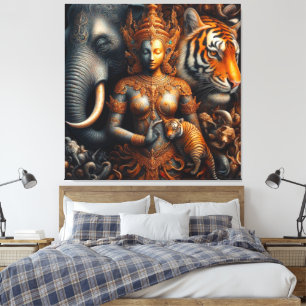 spirit artwork elephant tiger canvas print