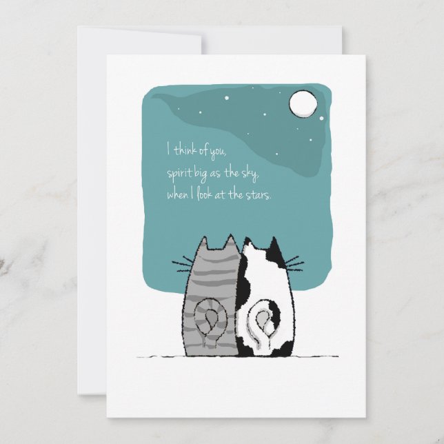 Spirit Big as the Sky Pet Loss Cat Holiday Card (Front)