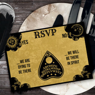Spirit Board Gothic, Fall & Halloween Wedding RSVP Card