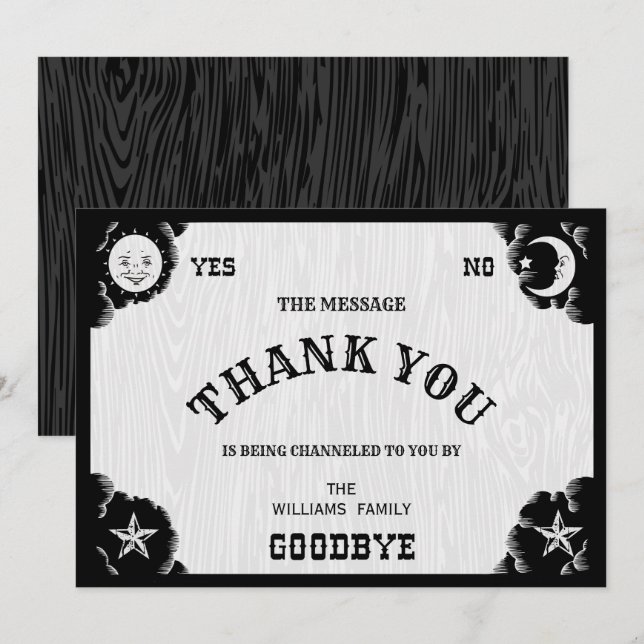 Spirit Board Halloween Carte de remerciements (Devant / Derrière)