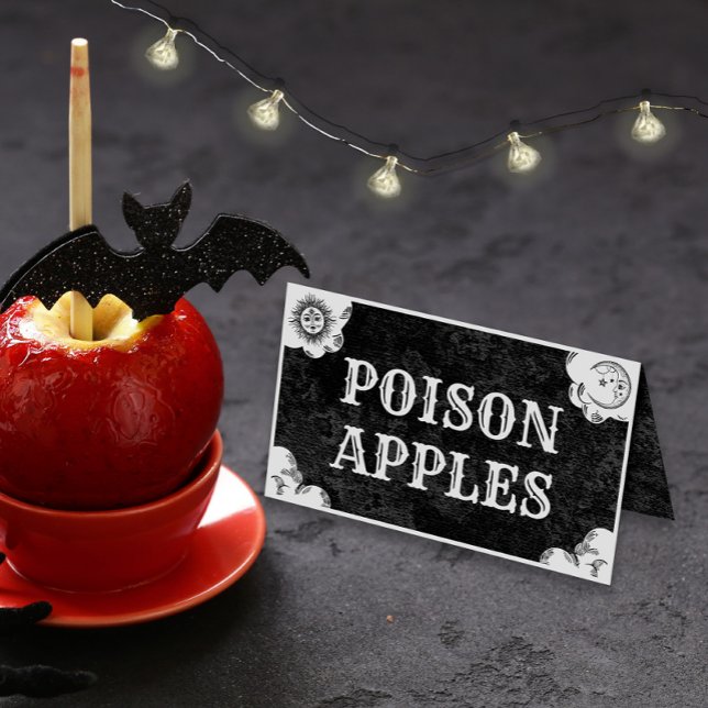 Spirit Board Halloween Gothic Folded Food Label Place Card (Creator Uploaded)