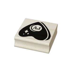 Spirit Board Planchette with Custom Intials Rubber Stamp