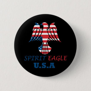Spirit eagle USA flag 2 Inch Round Button