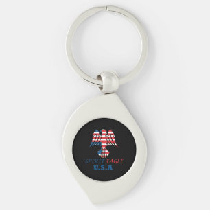 Spirit eagle USA flag Keychain
