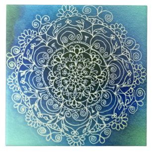 Spirit Garden Mandala Ceramic Photo Tile