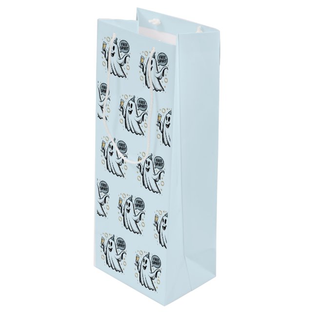 Spirit Ghost Wine Gift Bag (Front Angled)
