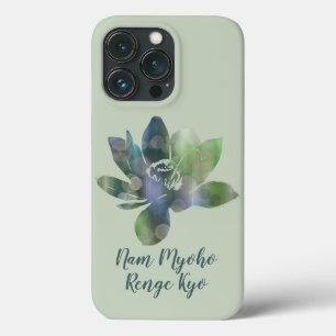 Spirit Green Circle Lotus Flower Nam Myoho Renge iPhone 13 Pro Case