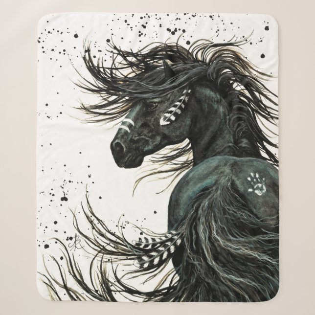 Spirit Horse by Bihrle Sherpa Blanket (Front)
