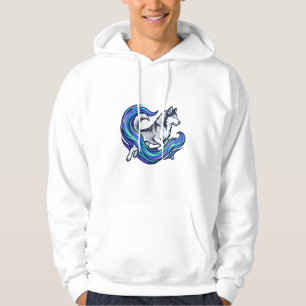Spirit Husky Electric Blue Aura Graphic Hoodie