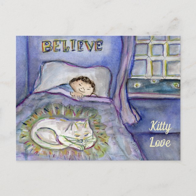 Spirit Kitty Greeting Custom Postcards (Front)