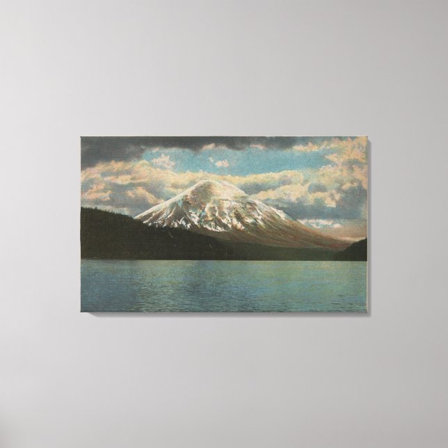 Spirit Lake, WA - View of Mt. St. Helens Canvas Print (Front)