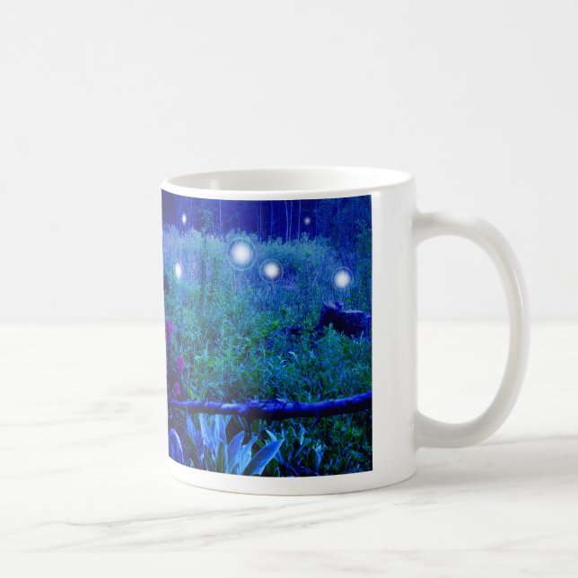 Spirit Lights Blue Night Marshy Meadow Orbs Coffee Mug (Right)