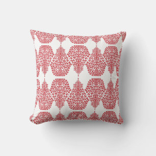 SPIRIT LINEAR white red Throw Pillow
