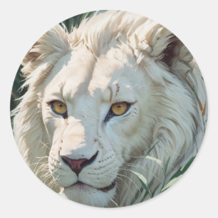 Spirit Lion - Rare White Lion Classic Round Sticker