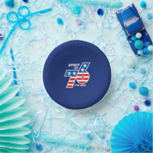 Spirit of 76 - America's 250th Birthday 1776-2026 Paper Plate
