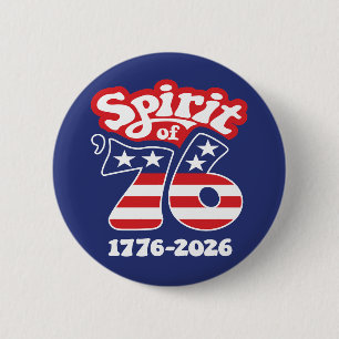 Spirit of 76 - Groovy USA 250 - 1776-2026 2 Inch Round Button