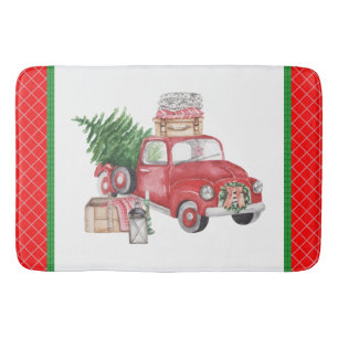 Spirit of A Country Christmas Old Truck Tree Bath Mat