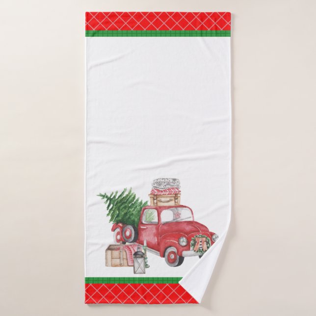 Spirit of a Country Noël Vieux Camion Arbre (Serviette de bain)