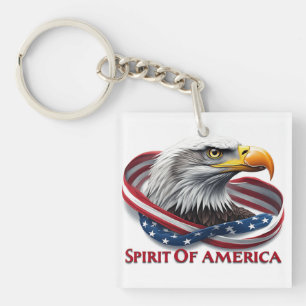 Spirit of America American Flag Patriotic Keychain