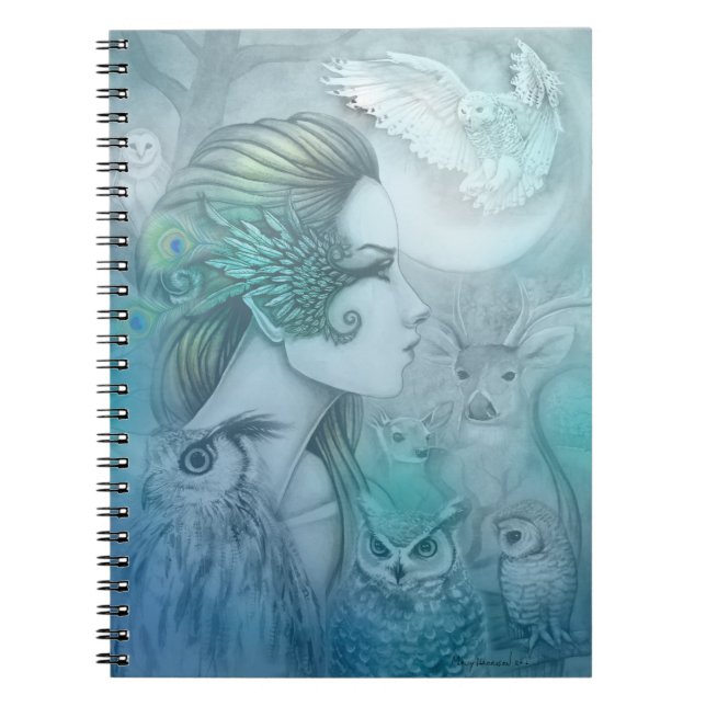 Spirit of Artemis Goddess Diana Fantasy Art Notebook (Front)