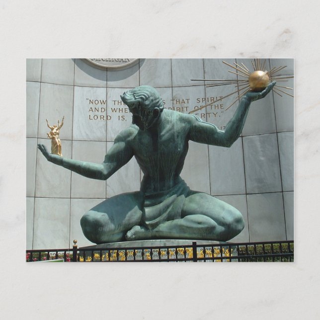 Spirit of Detroit Postcards (Front)