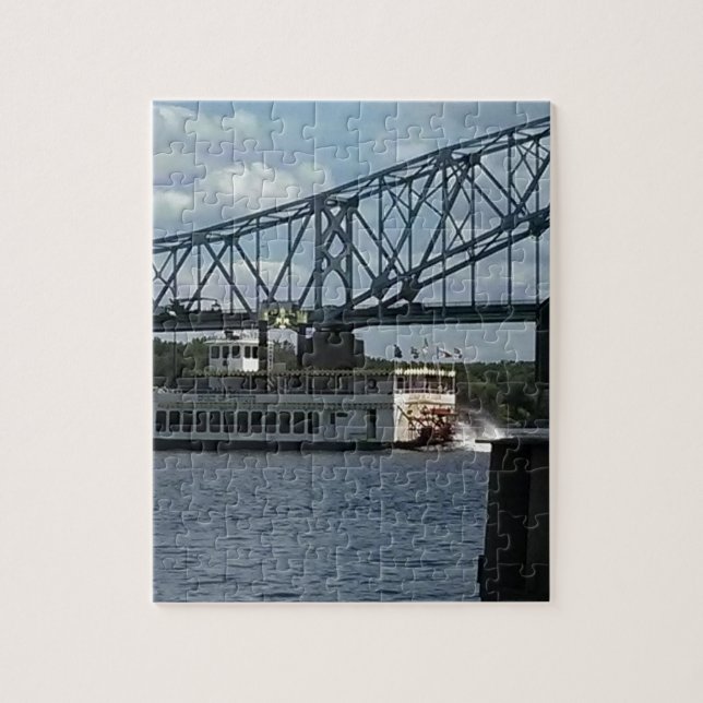 Spirit of Dubuque on Mississippi River Jigsaw Puzzle (Vertical)