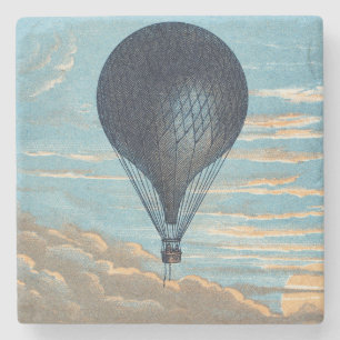 Spirit of Flight: Hot Air Balloon Ride Vintage Art Stone Coaster