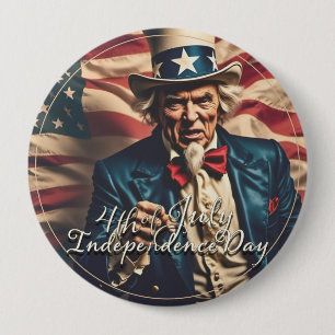 Spirit of Freedom in Red, White and Blue 4 Inch Round Button