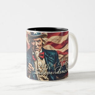 Spirit of Freedom in Red, White and Blue Two-Tone Coffee Mug