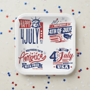 Spirit of Independence Fourth of July Paper Plate