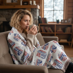 Spirit of Independence Fourth of July Throw Blanket
