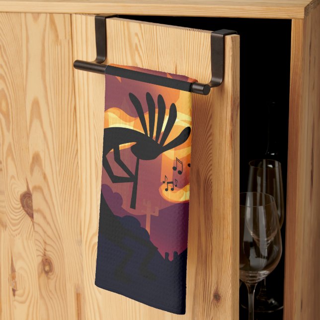 Spirit of Kokopelli Desert landscape Sunset  Kitchen Towel (Thirds Fold)