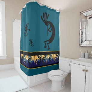 Spirit of Kokopelli Desert Landscape Teal