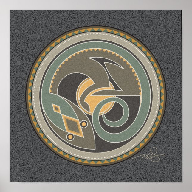 Spirit Of Lizard gray background Poster (Front)
