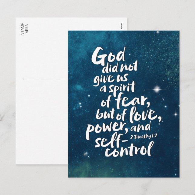 Spirit of Love NO FEAR Christian Faith Jesus God Holiday Postcard (Front/Back)