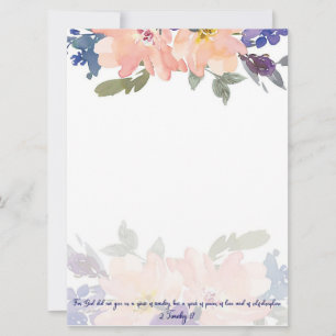 Spirit of Power pink watercolor floral   Card