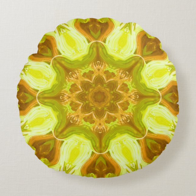 Spirit of solar foliage abstract Pattern  Round Pillow (Front)