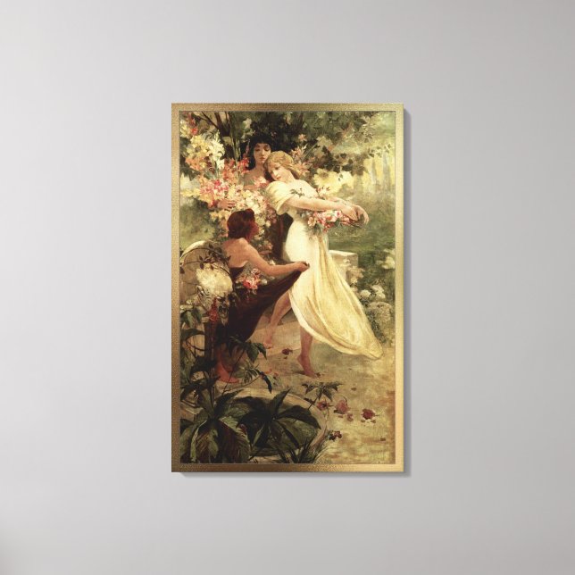Spirit Of Spring by Alphonse Mucha Canvas Print (Front)