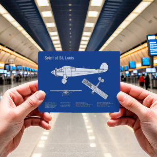 Spirit of St. Louis - Airplane Blueprint Plans ABD Postcard
