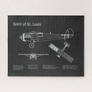 Spirit of St. Louis - Airplane Blueprint Plans PD Jigsaw Puzzle