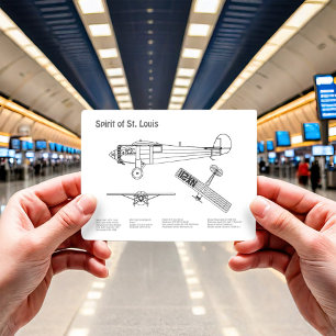 Spirit of St. Louis - Airplane Blueprint Plans PD Postcard