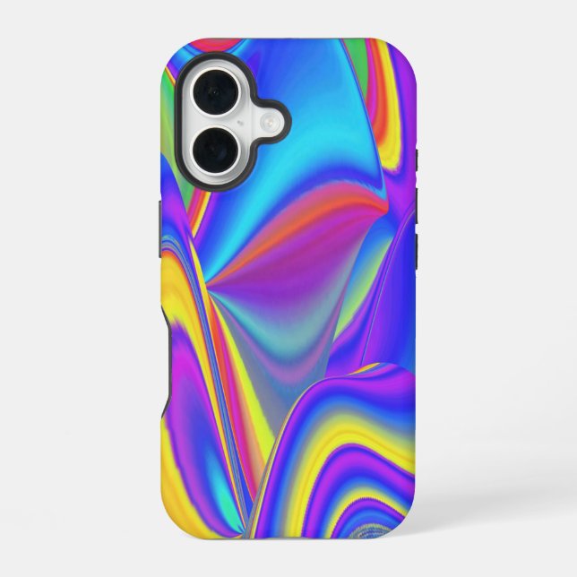 Spirit of Summer Breeze , Abstract 3D Rainbowart iPhone 16 Case (Back)