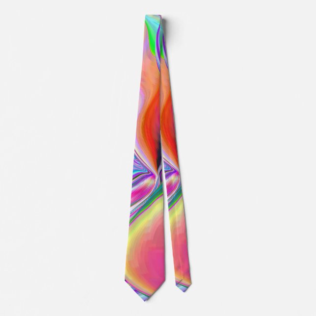 Spirit of Summer Breeze , Abstract 3D Rainbowart Tie (Front)