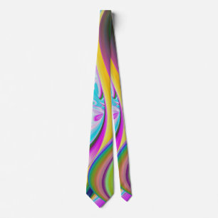 Spirit of Summer Breeze , Abstract 3D Rainbowart Tie