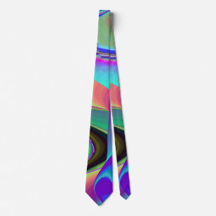 Spirit of Summer Breeze , Abstract 3D Rainbowart Tie