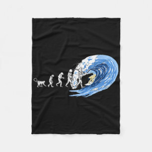 Spirit Of Surfing Evolution Of Man Fleece Blanket